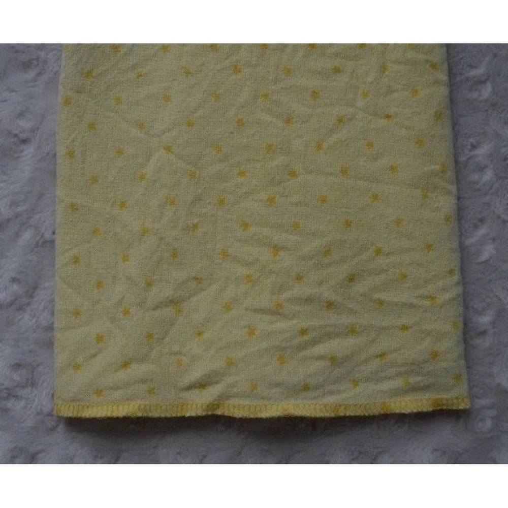 Gerber Yellow Star Baby Blanket Flannel Receiving Cotton Lovey Security
